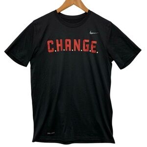 Nike Men's The Nike Tee Athletic Cut Dri Fit Black T Shirt CHANGE Size Medium